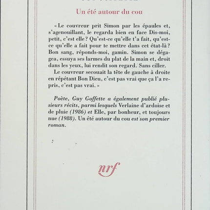 Un été autour du cou – Guy Goffette – roman poétique et chronique estivale – livre d’occasion - Livre