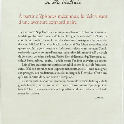 Napoléon ou la destinée – Jean-Marie Rouart – roman historique, portrait intime de Napoléon et réflexion sur le pouvoir - Livre