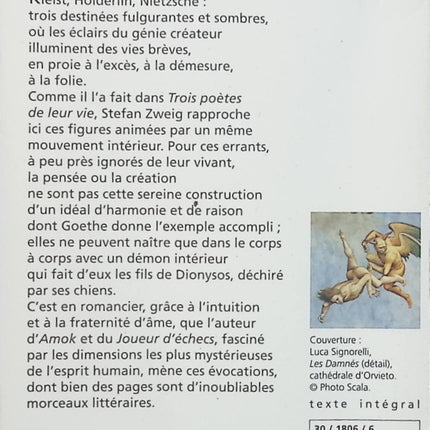 Le Combat avec le démon – Stefan Zweig | Essai littéraire sur Kleist, Hölderlin et Nietzsche, trois génies tourmentés - Livre