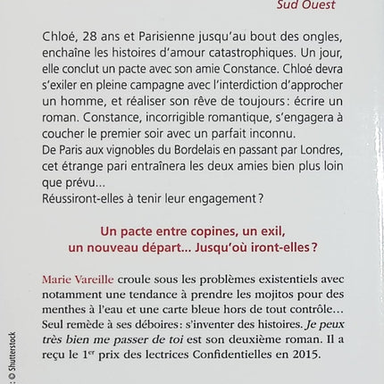 Je peux très bien me passer de toi Marie Vareille Roman contemporain comédie romantique - Livre