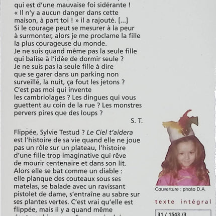 Le Ciel t'aidera – Sylvie Testud – Roman contemporain français – Livre d'occasion - Livre