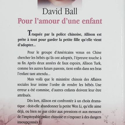 Pour l’amour d’une enfant – David Ball – Roman historique suspense et drame familial en Europe occupée - Livre