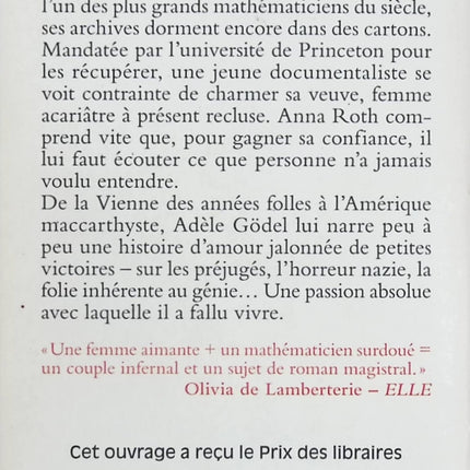 La Déesse des petites victoires Yannick Grannec – Roman français, histoire d’amour, génie mathématique et secrets d’une femme mystérieuse - Livre