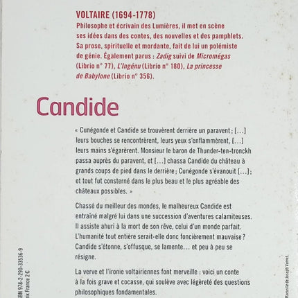 Candide - Roman philosophique et satire sociale de Voltaire - Livre