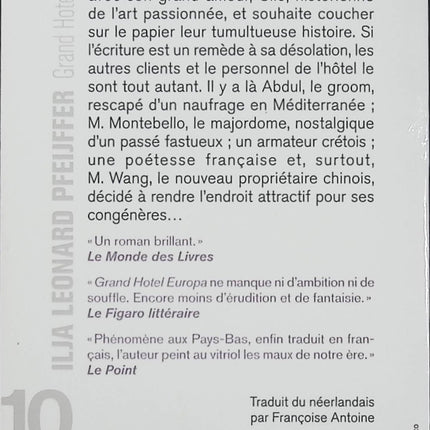 Grand Hotel Europa – Ilja Leonard Pfeijffer | Roman européen sur le tourisme, l'amour et le déclin de l'Europe - Livre