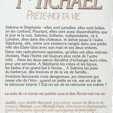 Prête-moi ta vie Judith Michael – roman émotion relations humaines secrets intrigues sentimentales - livre