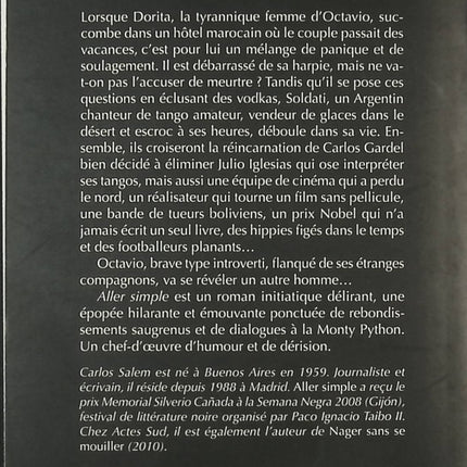 Aller simple – thriller haletant et noir de Carlos Salem – intrigue criminelle et suspense captivant - livre