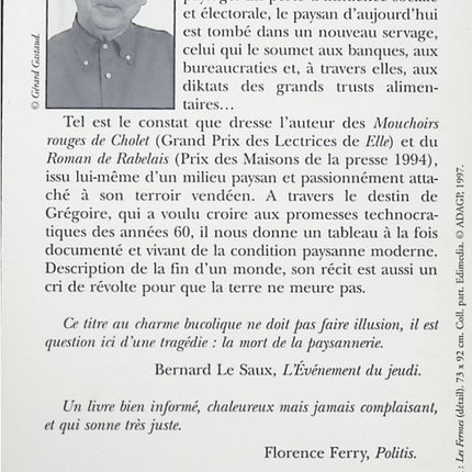 Les Coquelicots sont revenus de Michel Ragon • Roman société française, vie paysanne, drame rural, révolte agricole et condition paysanne moderne - livre