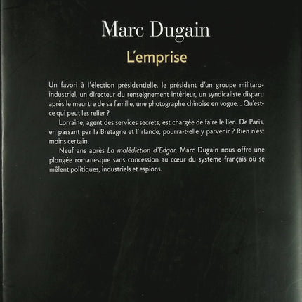 L’Emprise – roman psychologique et thriller social – Marc Dugain - Livre