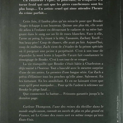 Le Crime des Roses – thriller et suspense psychologique – Carlene Thompson - Livre