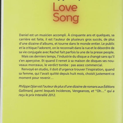 Love Song – Philippe Djian – Roman contemporain intense sur amour, passion et secrets du passé - livre