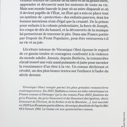 Le Gosse – Roman contemporain Véronique Olmi - livre