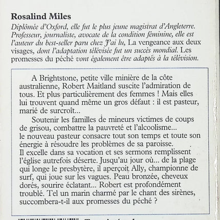 Les Promesses du péché – roman historique et dramatique de Rosalind Miles – suspense et passions – livre d’occasion - livre