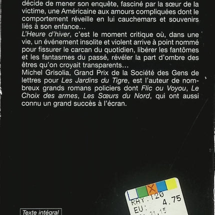 L’Heure d’hiver - Roman contemporain et drame familial de Michel Grisolia - Livre
