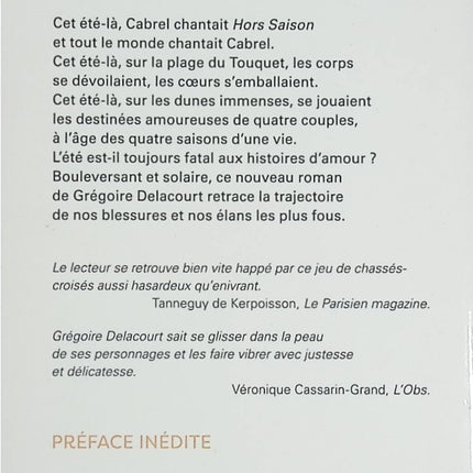 Roman contemporain drame familial amour – Les Quatre saisons de l’été Grégoire Delacourt - Livre