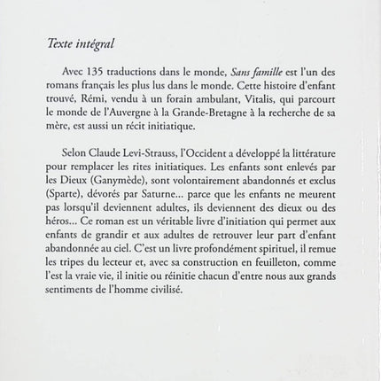 Sans Famille – Roman classique jeunesse Hector Malot - livre