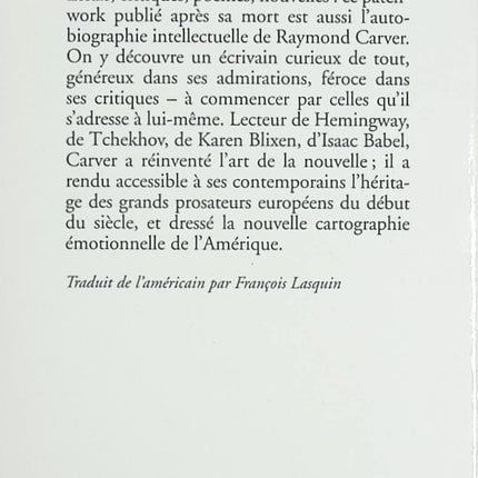 N’en faites pas une histoire – Recueil de nouvelles américaines – Raymond Carver - livre