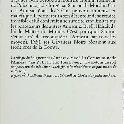 Le Seigneur des Anneaux - J.R.R. Tolkien - Roman fantasy épique - Livre