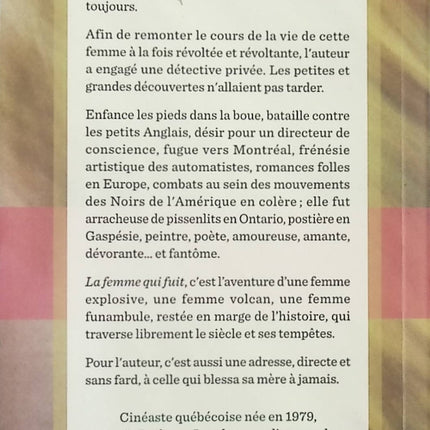 La femme qui fuit – Anaïs Barbeau-Lavalette – Roman poignant sur identité, maternité et filiation - livre