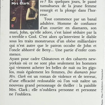 Des Diamants pour Monsieur Clark – roman policier de William Dickinson – suspense et intrigue criminelle – livre d’occasion - livre