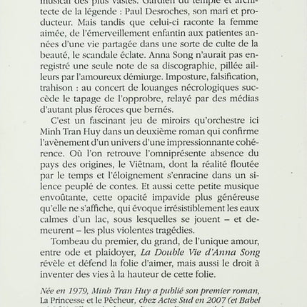 La Double vie d’Anna Song – roman contemporain émouvant de Minh Tran Huy amour et identité - livre