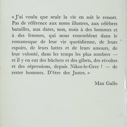 Que sont les siècles pour la mer – Max Gallo | Roman historique et poétique - livre
