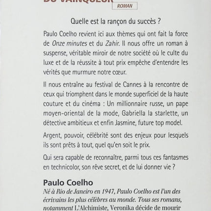 Roman contemporain développement personnel quête spirituelle La Solitude du vainqueur – Paulo Coelho - livre