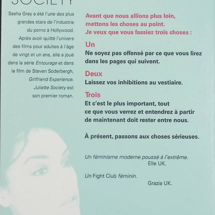 Juliette Society – Sasha Grey – Roman érotique – Désir, fantasmes, secrets et initiation - Livre