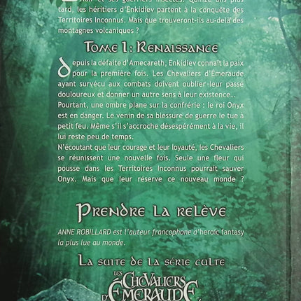 Les Héritiers d'Enkidiev - Tome 1 Renaissance – Anne Robillard – fantasy épique magie guerre suite Chevaliers d’Émeraude - Livre