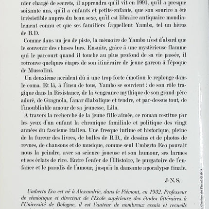 La mystérieuse flamme de la reine Loana – Umberto Eco – roman intellectuel et quête de mémoire - Livre