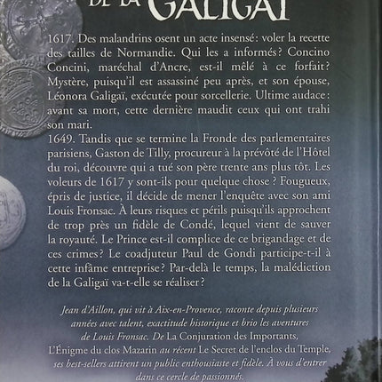 La Malédiction de la Galigaï – Jean d’Aillon – Roman historique et intrigue royale d’occasion - Livre