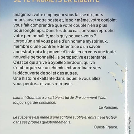 Je te promets la liberté – Laurent Gounelle – roman développement personnel et quête de soi - Livre