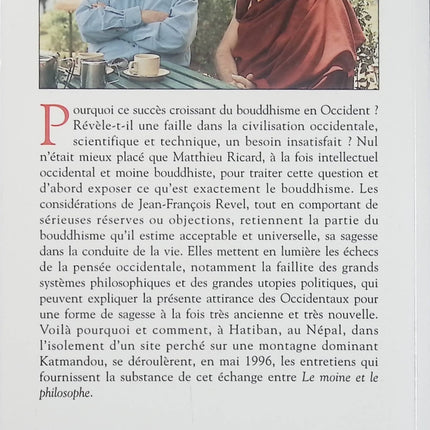 Le moine et le philosophe – Jean-François Revel & Matthieu Ricard – bouddhisme contemporain et dialogue père-fils – livre d’occasion - Livre