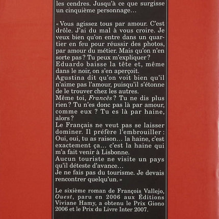 L’Incendie du Chiado – François Vallejo – roman historique et drame psychologique à Lisbonne – livre d’occasion - Livre