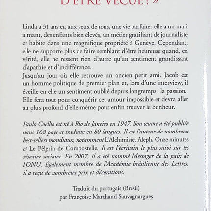 Adultère – Paulo Coelho roman contemporain crise de couple désir quête de soi relations amoureuses - Livre