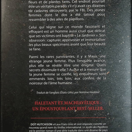 Le Jardin des Papillons – Dot Hutchison – Thriller psychologique sombre et suspense d’occasion - Livre