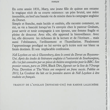Roman contemporain La couleur du lait Nell Leyshon drame rural témoignage émancipation féminine livre occasion - Livre