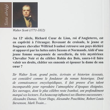 Roman historique chevaliers Moyen Âge Ivanhoe – aventure, amour, honneur – Walter Scott - livre