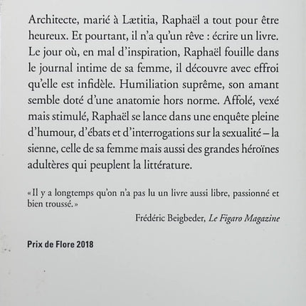 Anatomie de l’amant de ma femme – Raphaël Rupert – roman contemporain humour drame conjugal jalousie relations couple d’occasion - Livre