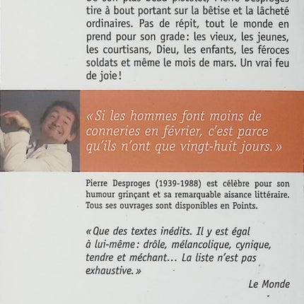 Chroniques de la haine ordinaire Tome 1 – Pierre Desproges – humour satire chroniques radio critique sociale d’occasion - Livre