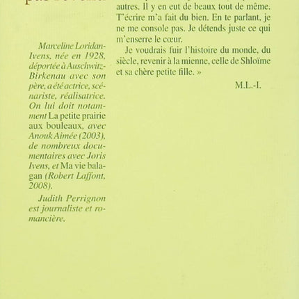 Et tu n’es pas revenu – Marceline Loridan-Ivens – récit témoignage Shoah et mémoire - Livre