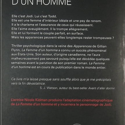 La Femme d’un homme – thriller psychologique d’A.S.A Harrison suspense et manipulation - livre