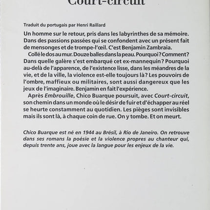 Court-circuit – Chico Buarque – roman littérature brésilienne drame social politique mémoire dictature d’occasion - Livre
