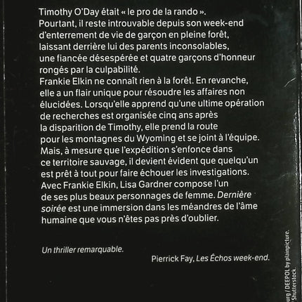 Dernière soirée – Lisa Gardner – thriller psychologique enquête et secrets - Livre