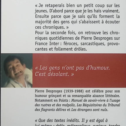 Chroniques de la haine ordinaire Tome 2 – Pierre Desproges – humour satire chroniques radio critique sociale d’occasion - Livre