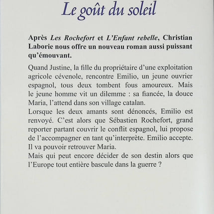 Le goût du soleil Christian Laborie – roman du terroir saga familiale et émotions - Livre