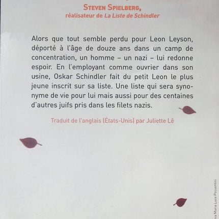 L'enfant de Schindler - Leon Leyson - Livre