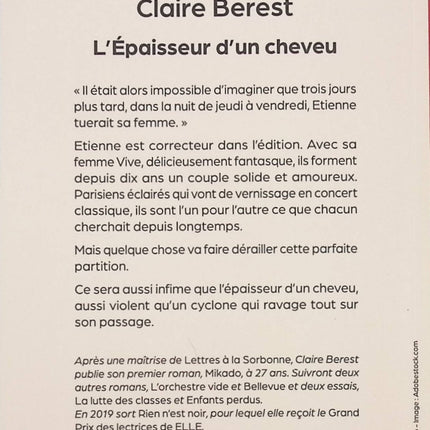 L’Épaisseur d’un cheveu – Claire Berest, roman intime et puissant - livre