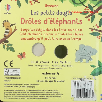 Drôles d’éléphants – Les Petits Doigts – Felicity Brooks & Elsa Martins – Album jeunesse d’occasion - Livre