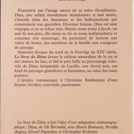 Le Livre de Dina – roman historique et émotion d’Herbjørg Wassmo secrets et destinée - livre